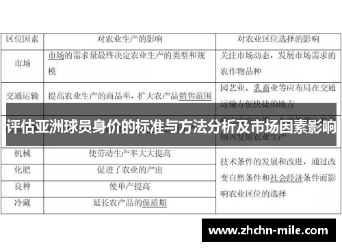 评估亚洲球员身价的标准与方法分析及市场因素影响